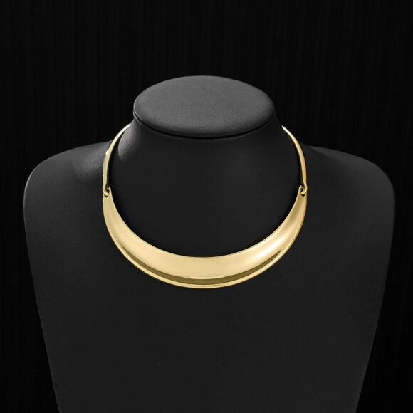 Women's Chunky Gold Choker Collar Necklace Trendy Adjustable Statement Jewelry - Picture 4 of 5